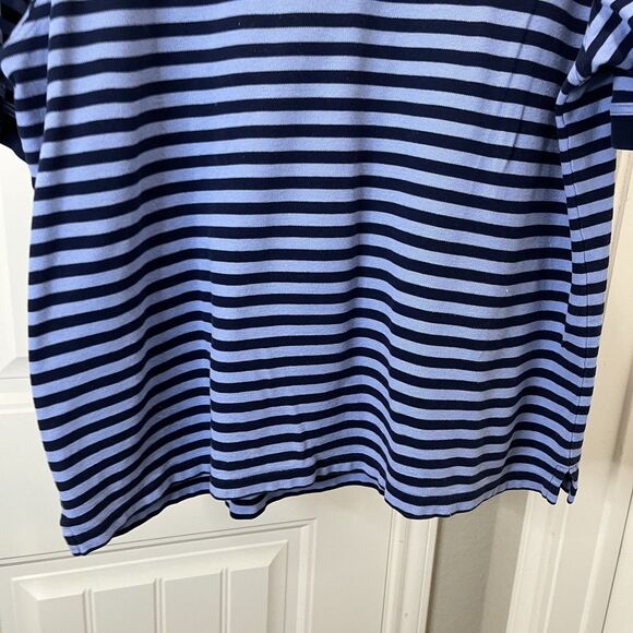 Masters Collection Men’s Large Blue Striped Golf Polo Shirt Pima Cotton Two-Ply - Picture 7 of 8